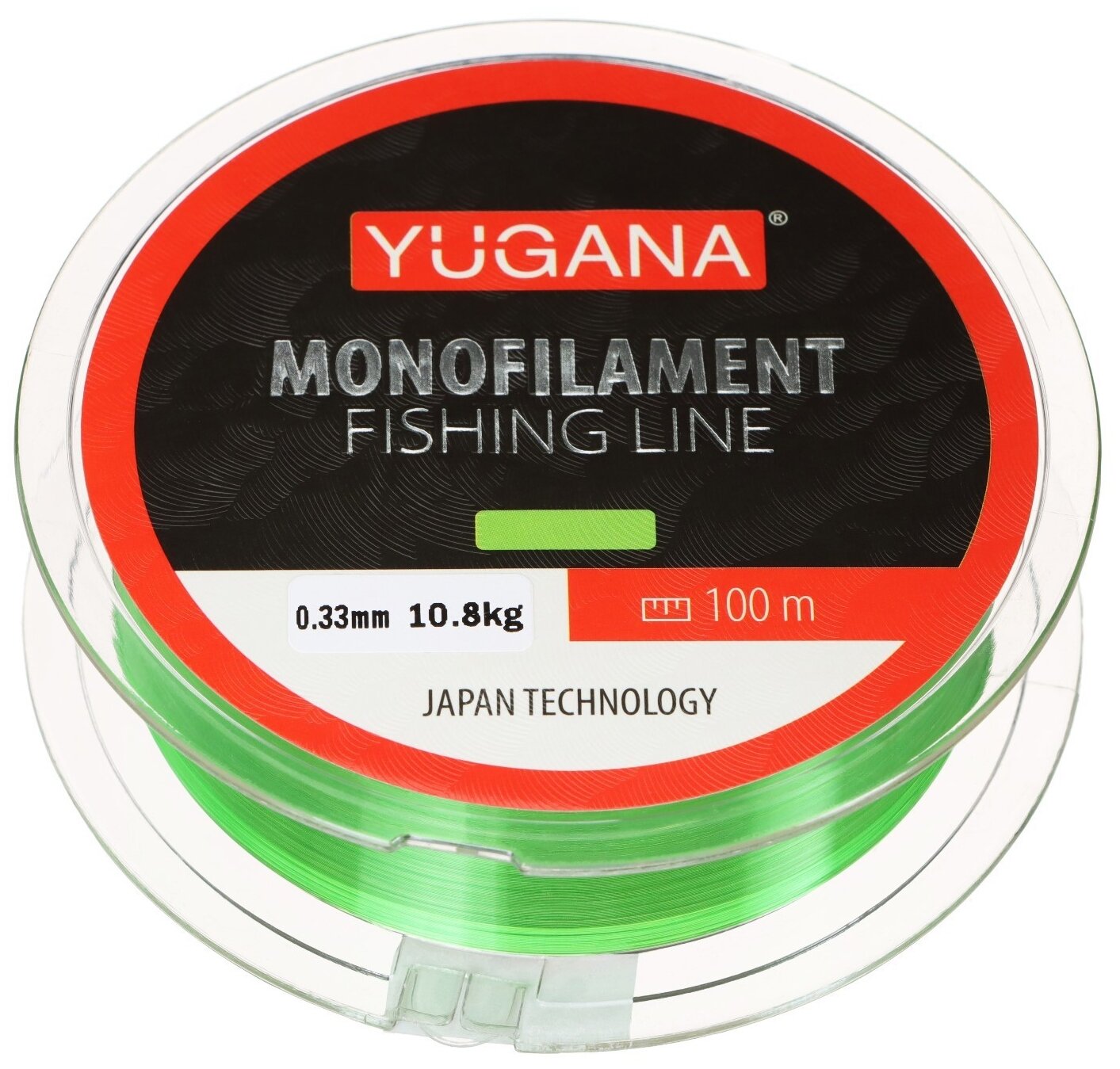 Леска монофильная YUGANA, Monolite green, 0.33 mm, 100 m - фотография № 1