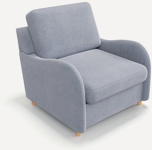 Изображение товара Кресло Soft Element Варлок, велюр, серое, съемный чехол, каркас из массива сосны