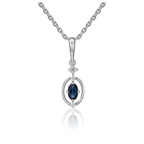 фото Platina jewelry подвеска из белого золота с сапфиром и бриллиантами 03-0497-00-105-1120-30