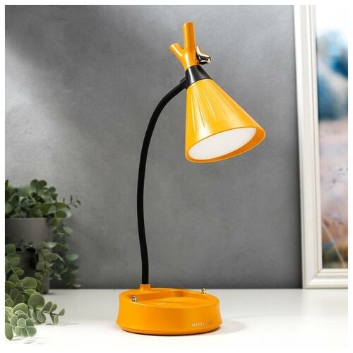 фото Настольная лампа с диммером 16299/1yl led 4вт usb акб 3000-6000к желтый 12.3х12.3х37 см risalux