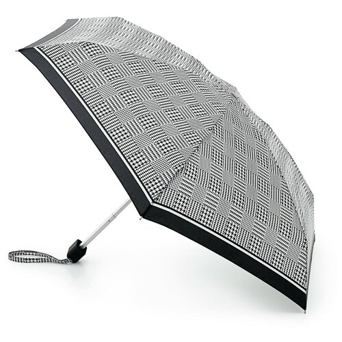 фото Мини-зонт fulton, механика, 5 сложений, купол 85 см., 6 спиц, система «антиветер», чехол в комплекте, для женщин, черный