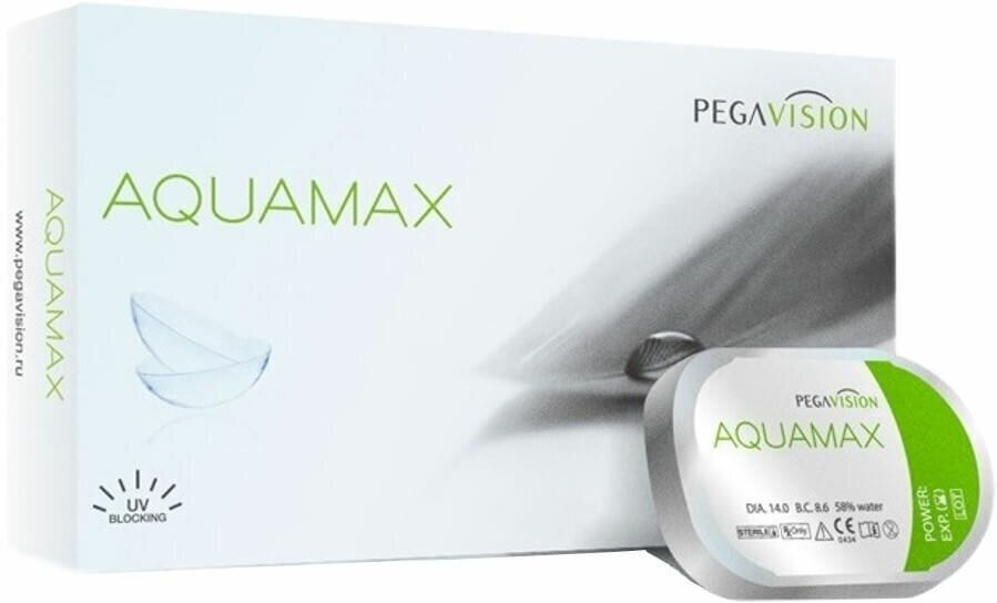 AQUAMAX 6 линз В упаковке 6 штук Оптическая сила -8 Радиус кривизны 8.6