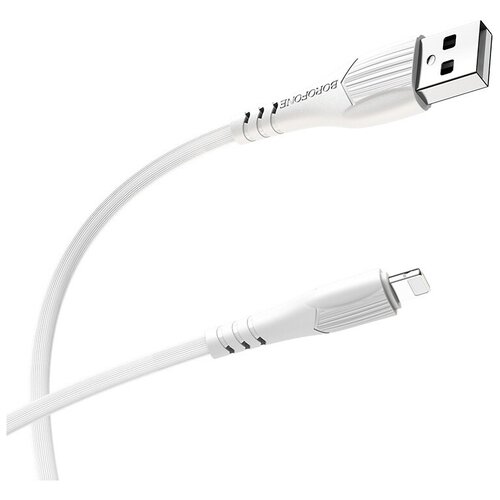 Кабель USB - 8 pin Borofone BX37 Weldy, 1.0м, 2.4A, цвет: белый кабель питания и передачи данных usb apple 8pin robiton 1м черный