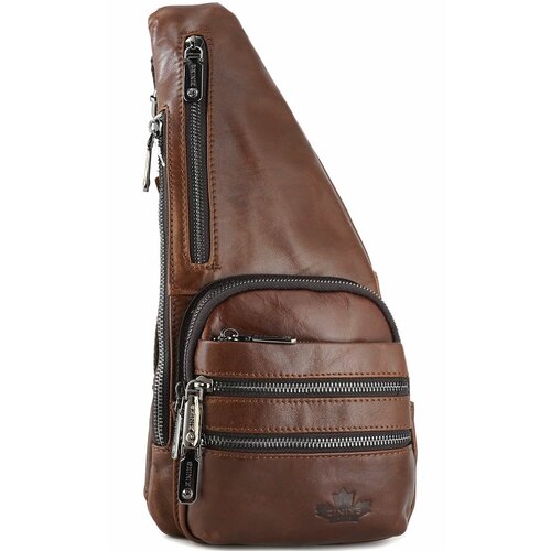 фото Мужской кожаный рюкзак-кобура znixs 96613 - коричневый - 35 x 15 x 5 см