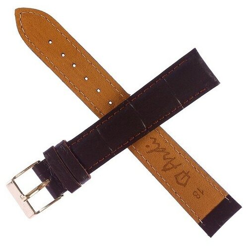 фото Ремешок для часов, мужской, 18 мм, запряжник 85 мм, горт 125 мм, натуральная кожа, удлиненный, темно ardi
