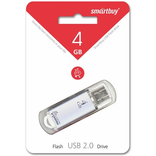 Флешка Smartbuy 4GB V-Cut Silver