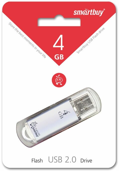 SmartBuy V-Cut 4GB, Silver USB-накопитель
