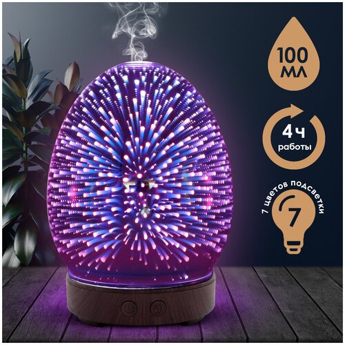 Аромадиффузор 100 мл с эффектом 3Д Звездное небо цвет черный 17х115 см 300300₽