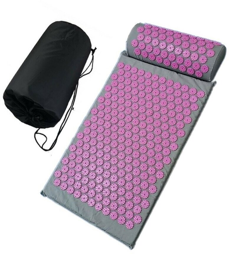 Массажный набор акупунктурный коврик + подушка Comfortex (серо-розовый)