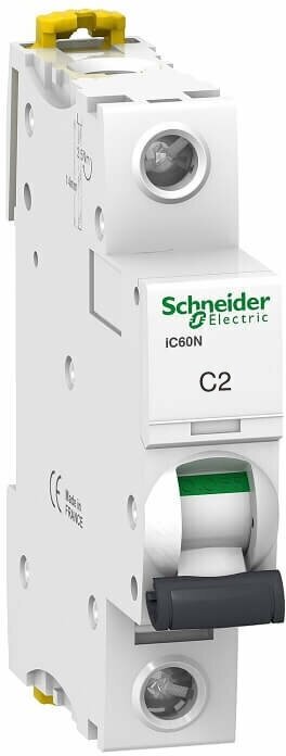 Автоматический выключатель Schneider Electric iC60N 1P, 2A, C, 6кА