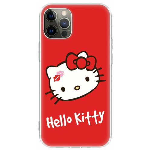 фото Чехол накладка лицензия hello kitty iphone 12 / 12 pro, айфон 12 / 12 про c принтом 3 deppa