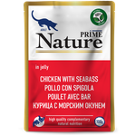 Prime Nature влажный корм для кошек, курица с морским окунем в желе (24шт в уп) 100 гр - изображение