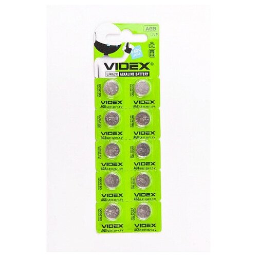 Батарейки VIDEX AG8 (10 шт.) videx батарейки дисковые ag 2 10bl 396 726 10 100 1600