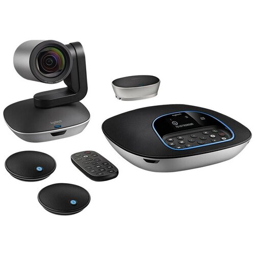 Web-камера Logitech Conference Cam GROUP, черный/серебристый [960-001057] система для видеоконференций logitech group conference cam