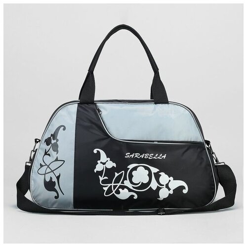 фото Сарабелла сумка спортивная на молнии, наружный карман, цвет чёрный/белый sarabella