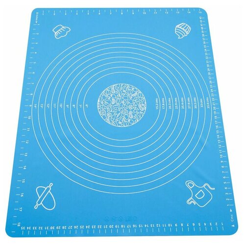 Силиконовый коврик для раскатки теста 50 x 40 см синий