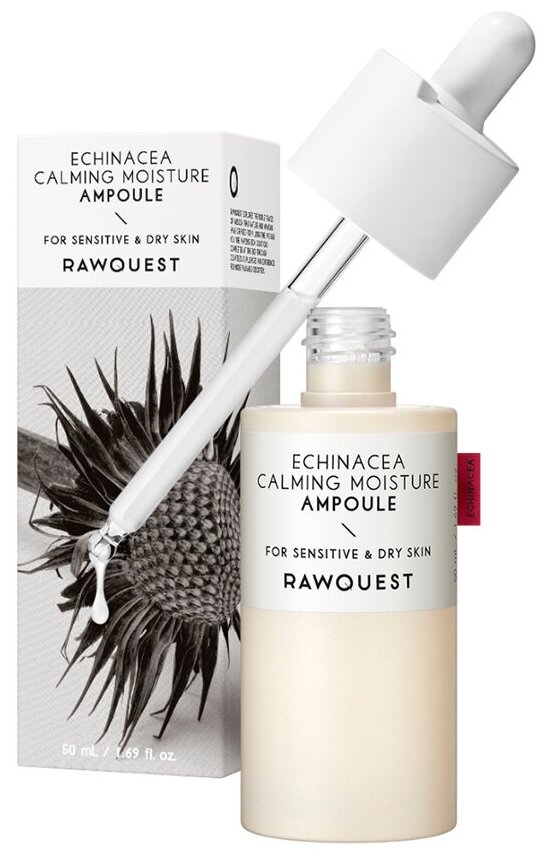 RAWQUEST ECHINACEA CALMING MOISTURE AMPOULE Увлажняющая ампульная сыворотка с экстрактом эхинацеи 50мл