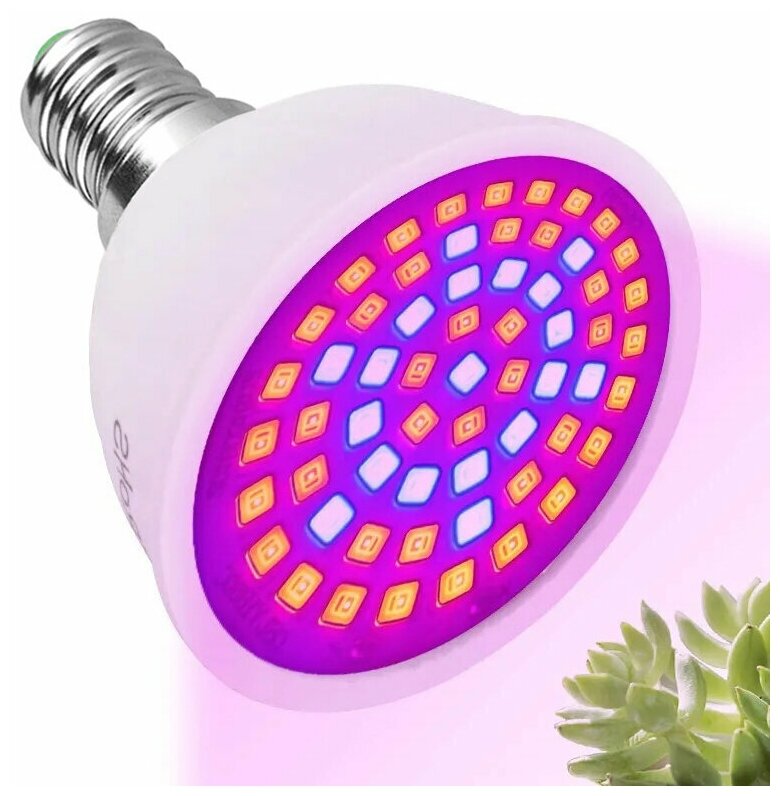 Светодиодная фитолампа (лампа для растений) Maple Lamp PhytoLED, Е14, 6 Вт, арт. LED-E14-6W-Flora