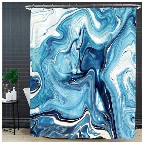 Штора для ванной Carnation Home Fashions Malachite 180x200 blue