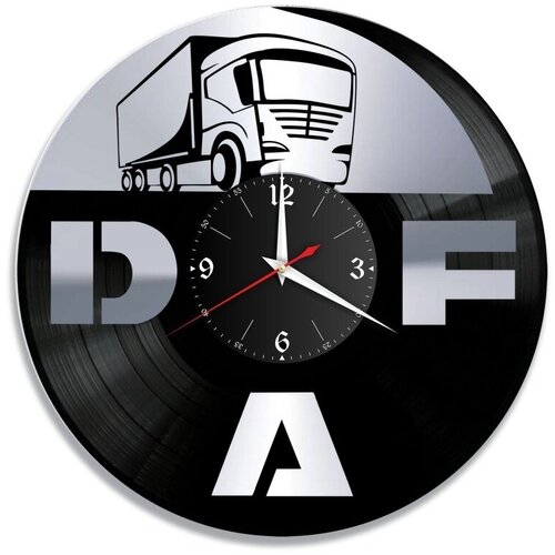 Интерьерные настенные часы из винила DAF ДАФ кварцевые с плавным ходом, подарок папе, другу