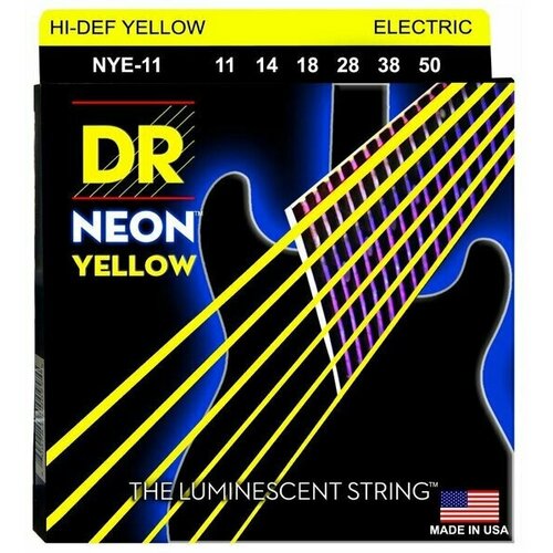 Струны для электрогитар люминесцентные DR NYE-11-50 NEON YELLOW