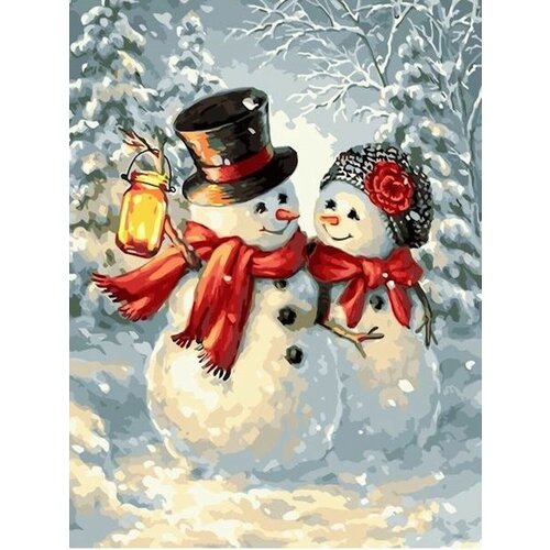 Картина по номерам Снеговики 40х50 см Hobby Home картина по номерам снеговики семья 40х50 см