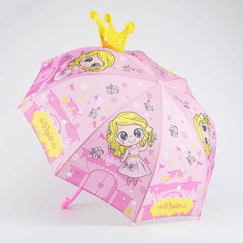 Зонт КОТОФЕЙ, полуавтомат, для девочек, розовый