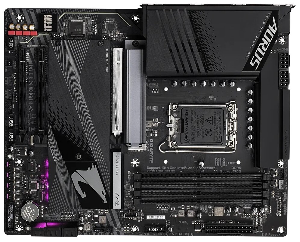 Z790 AORUS ELITE, Socket 1700, Intel®Z790, 4xDDR5-4800, HDMI+DP, 3xPCI-Ex16, 6xSATA3(RAID 0/1/5/10), 4xM.2, 8Ch Audio, 1x2.5GbLan, (4+4)xUSB2.0, (5+2)