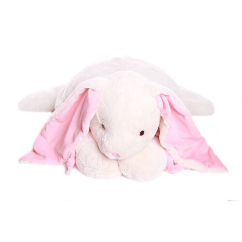 Мягкая игрушка Lapkin Кролик белый 60 см с розовым шарфом
