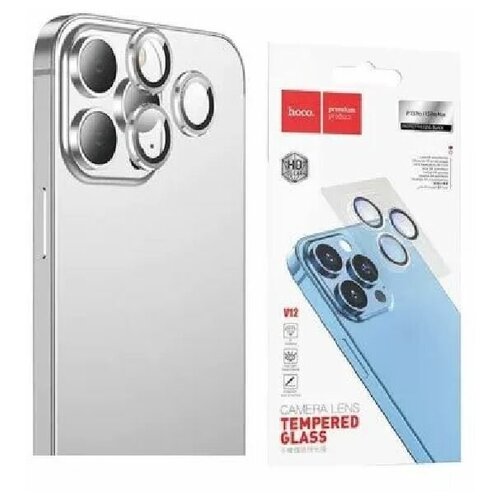 Защитное стекло Hoco на линзы камеры Apple iPhone 14 / 14 Plus (V12 plus) 3D, черный защитное стекло для камеры iphone 14 14 plus прозрачное