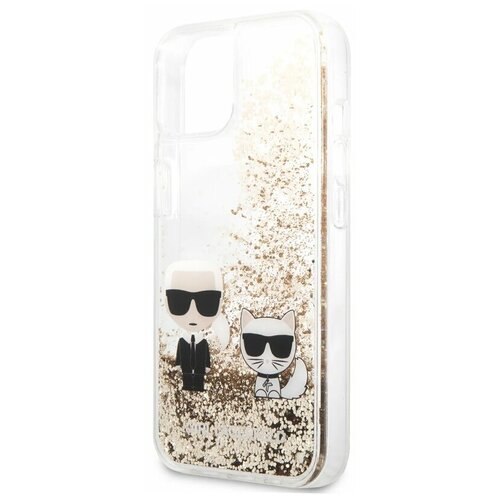 фото Lagerfeld для iphone 13 чехол liquid glitter karl & choupette hard gold karl lagerfeld