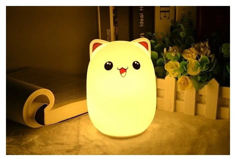 Ночник, светильник котик в детскую для сна ( силиконовый) - фотография № 14