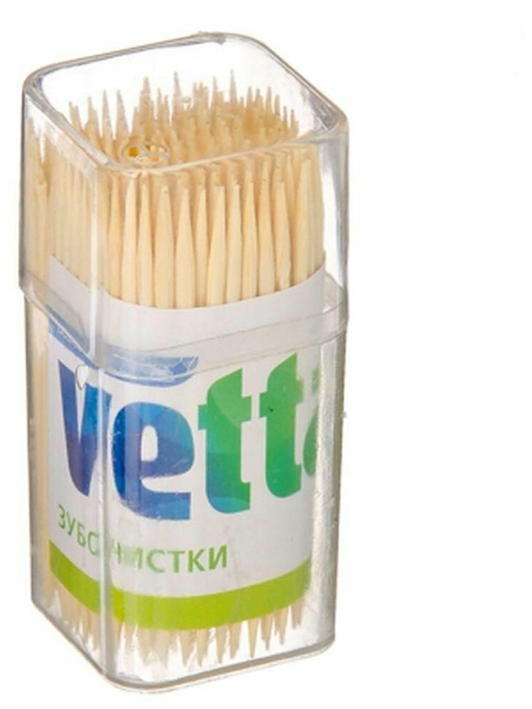 Зубочистки бамбуковые 150 ШТ пластиковая упаковка VETTA
