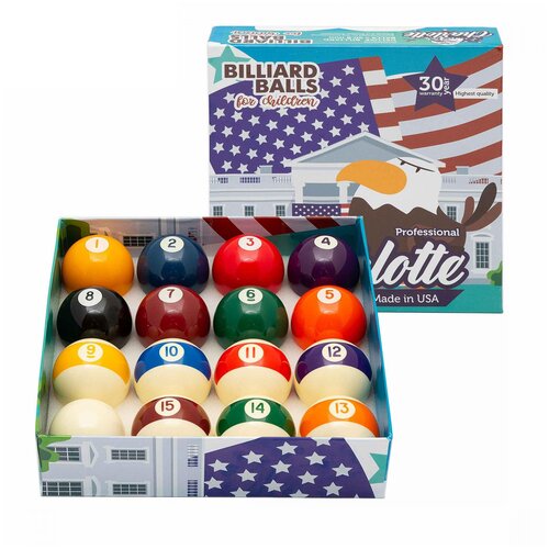 Charlotte Детские бильярдные шары для американского пула Charlotte 50,8 мм