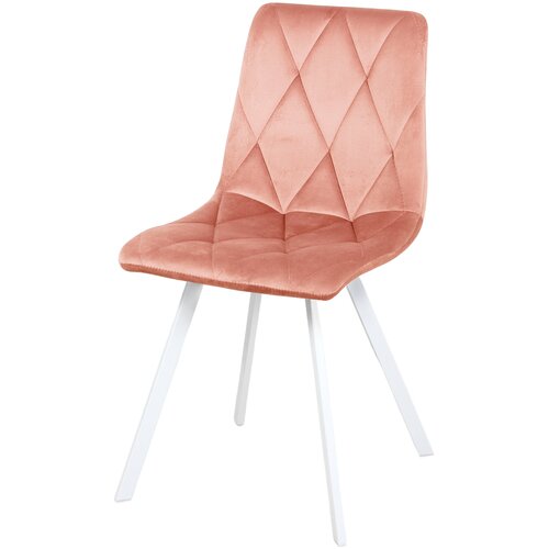 фото Стул обеденный рокки wx-221 голубой велюр, белые ножки империя стульев