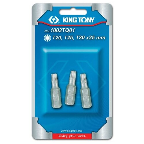 Набор вставок (бит) 1/4, TORX, Т20, Т25, Т30, 3 предмета KING TONY 1003TQ01