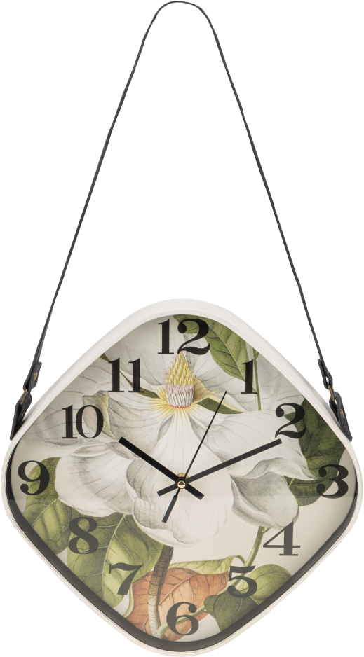 Часы настенные Solmax цветочный принт 22 см