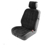 Накидка на переднее сиденье автомобиля 140х50 см, искусственный мех, черный 4638088 - изображение