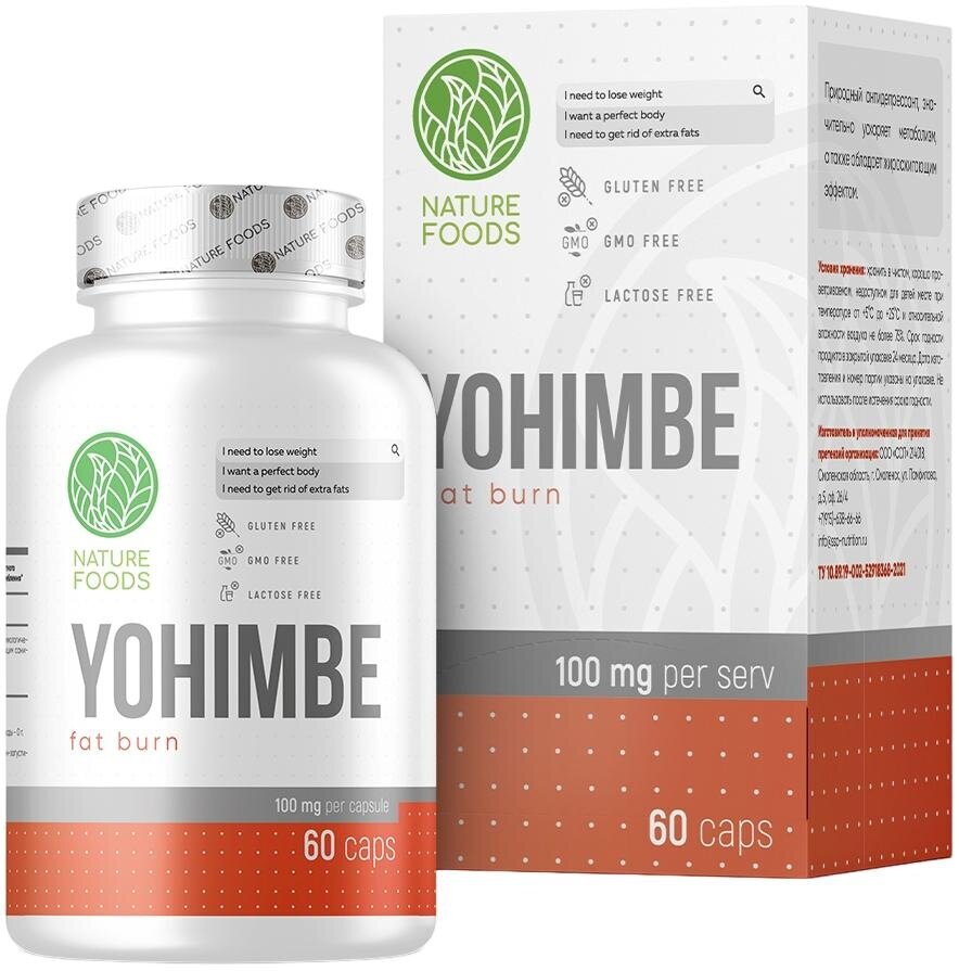 Nature Foods Yohimbe extract 100 мг, 60 капс