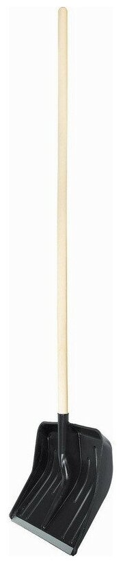 Лопата снеговая пластиковая 360х400, с черенком (61566) - фотография № 1