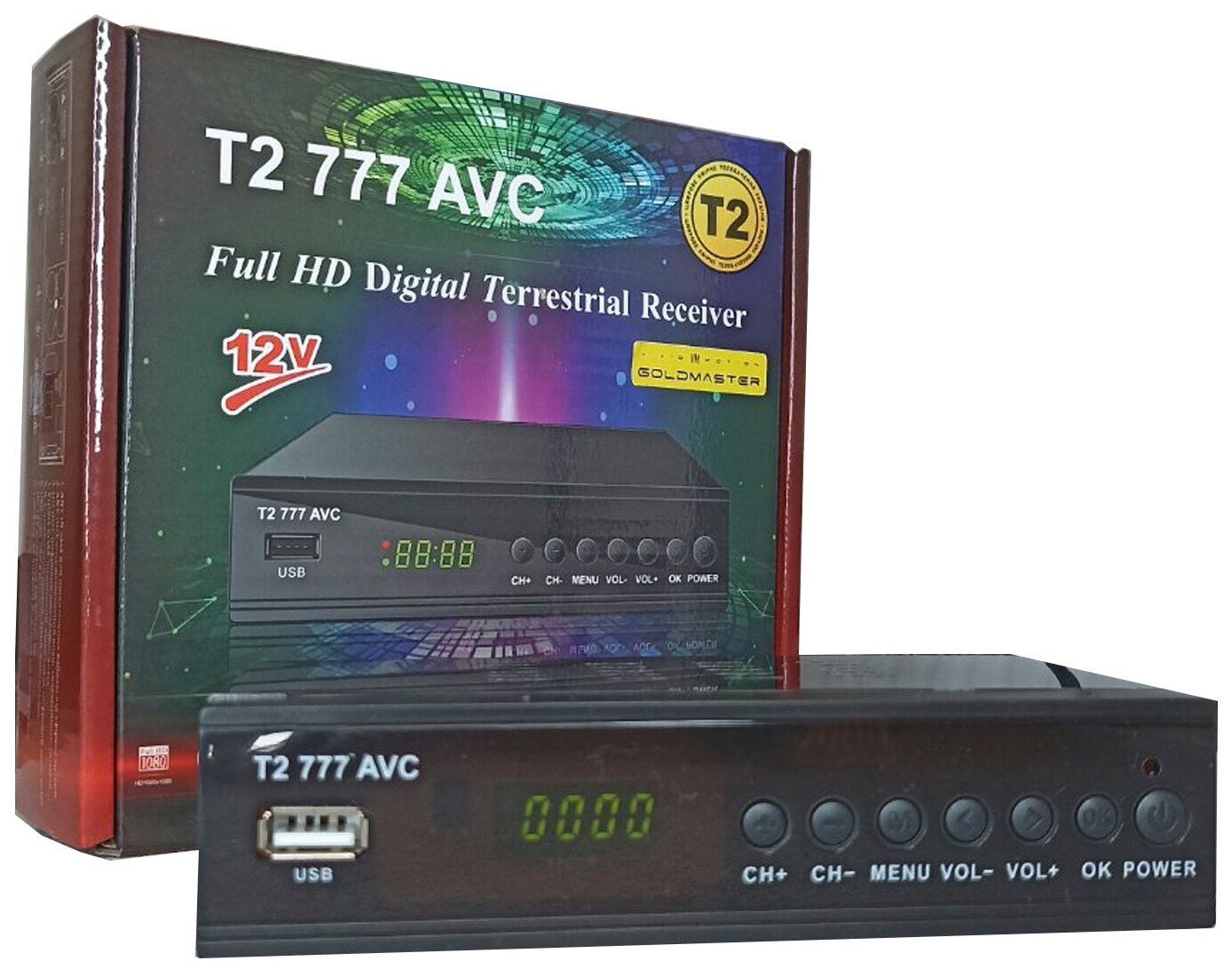 Цифровой ТВ приемник GoldMaster T2-777 AVC Full HD TV приемник DVB-T/T2/C/IPTV ТВ приставка для телевизора