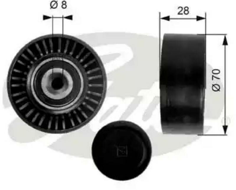 GATES T36248 Ролик поликлинового ремня T36248 (7803-21348)