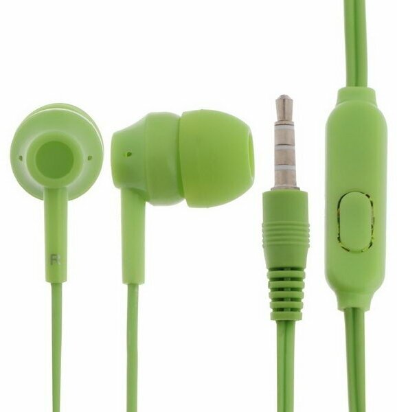 Наушники BAH-217 Mobile, вакуумные, микрофон, 3.5 мм, 1.2 м, зеленые