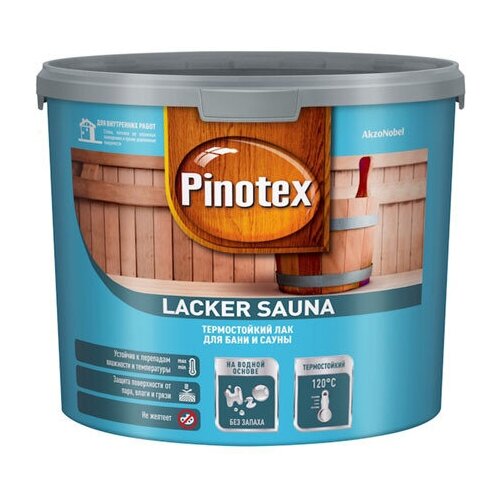 Pinotex Lacker Sauna 20 ( supi saunasuoja )/ Пинотекс термостойкий лак для сауны и бани полуматовый