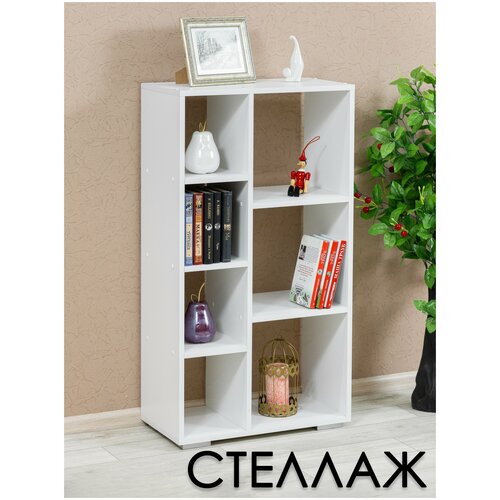 Стеллаж в белом цвете, деревянный. Мебельная фабрика лена