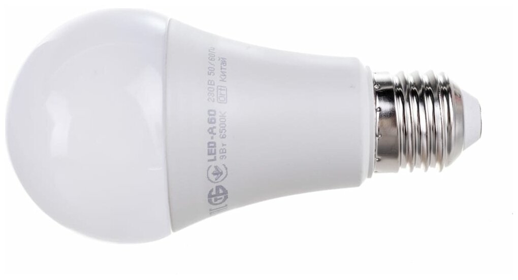 LLE-A60-9-230-65-E27 Лампа светодиодная ECO A60 шар 9Вт 230В 6500К E27 Упаковка (10 шт.) IEK - фото №7