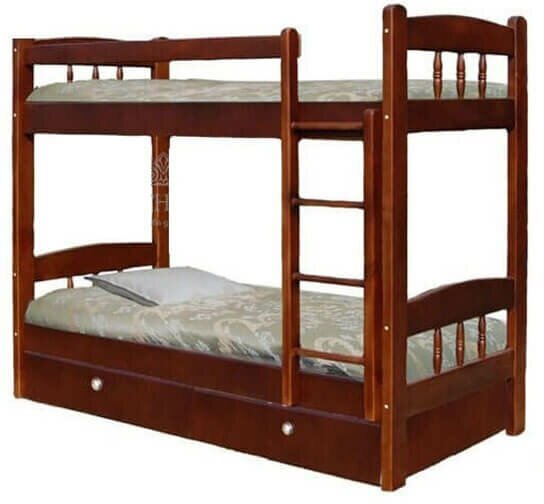 Деревянная двухъярусная кровать из массива сосны Скаут, 90х200 см (габариты 100х210 см)