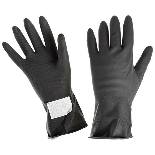 Перчатки защитные латексные КЩС тип 2, черные, размер 9 (L), 1 пара (К50Щ50)