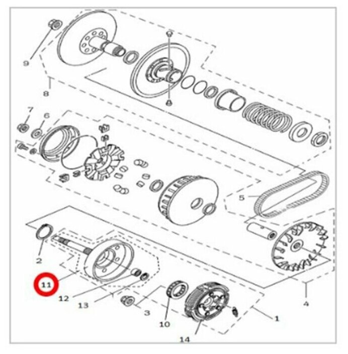 Барабан (колокол) сцепления сталь 500H-700H Hisun 21210-F39-0000 LU022728