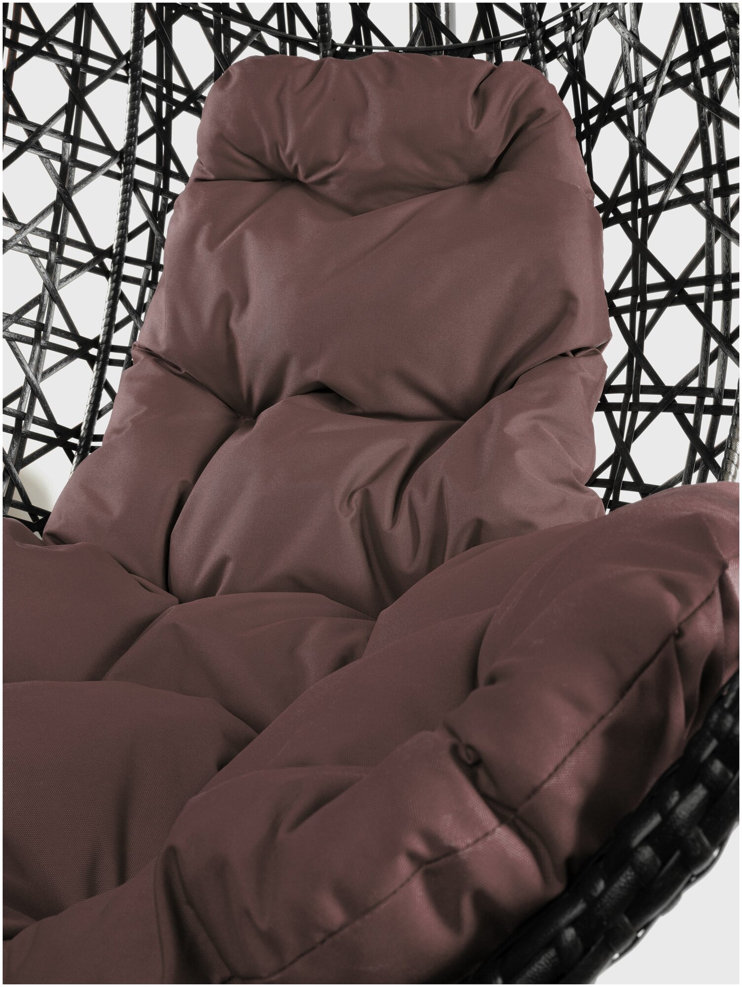 Подвесное кресло m-group капля Люкс коричневое, коричневая подушка - фотография № 9